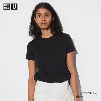 Футболка Uniqlo U-образной формы, черный