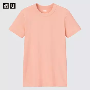 Футболка Uniqlo U-образной формы, розовый