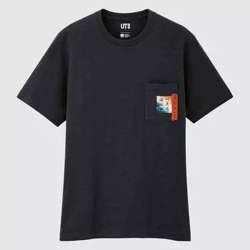 Футболка Uniqlo Ukiyo-e UT Archive с графикой, синий