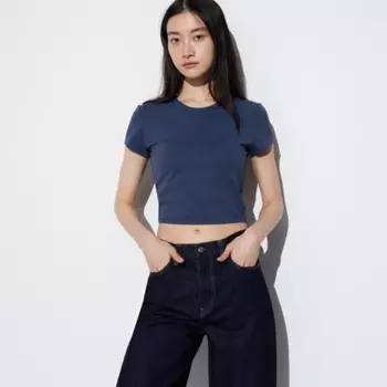 Футболка Uniqlo Ultra Stretch Airism, темно-синий