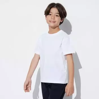 Футболка UNIQLO Ultra Stretch Dry EX с круглым вырезом и коротким рукавом, белый
