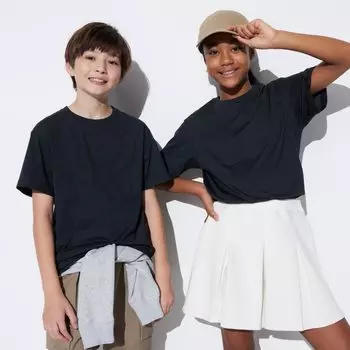 Футболка UNIQLO Ultra Stretch Dry EX с круглым вырезом и коротким рукавом, черный