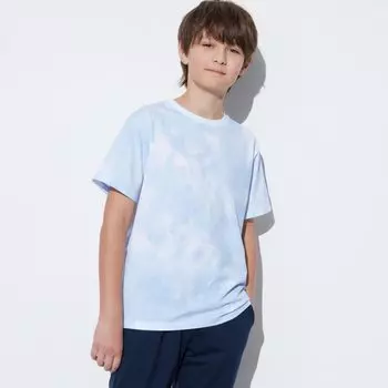 Футболка UNIQLO Ultra Stretch Dry EX с круглым вырезом и коротким рукавом, синий