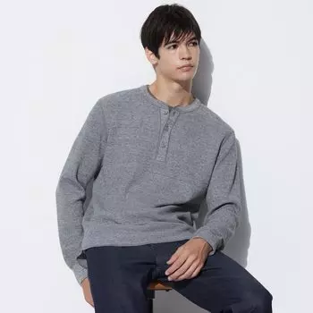 Футболка Uniqlo вафельная, серый