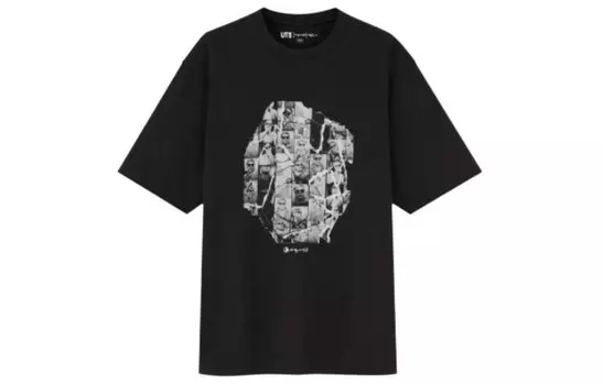 Футболка унисекс 09 черная Uniqlo, черный