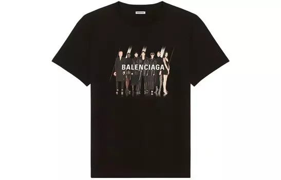 Футболка Balenciaga Unisex с принтом, черный