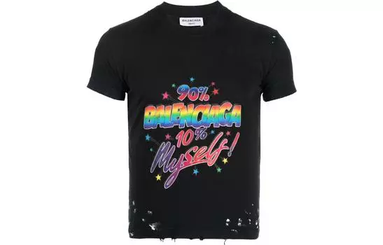 Футболка Balenciaga Frontal Logo, черный