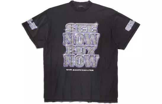 Футболка Balenciaga See Now Buy Now, черный