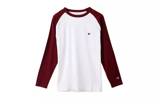 Футболка унисекс белая бордовая Champion, белый