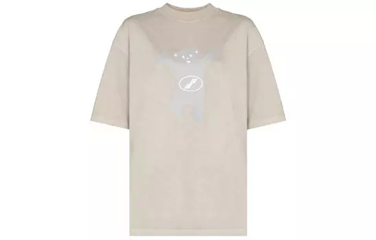 Футболка унисекс бежевая We11Done, бежевый