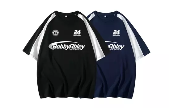 Футболка унисекс BOBBY ABLEY, Комплект из двух штук (темно-синий и темно-синий).