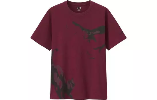 Футболка унисекс бордовая Uniqlo, бордовый