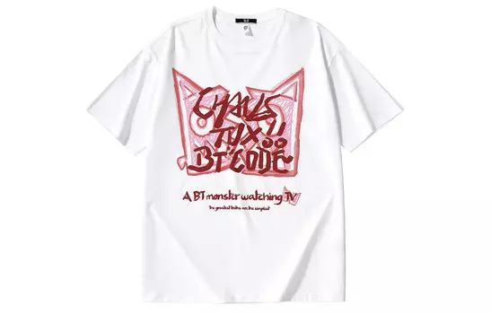 Футболка унисекс bt, Белый печатает черный