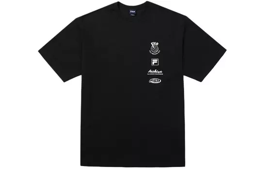 Футболка унисекс черная Fila, черный