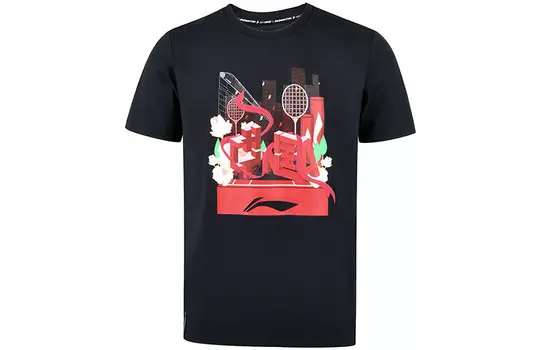 Футболка унисекс черная Lining, черный