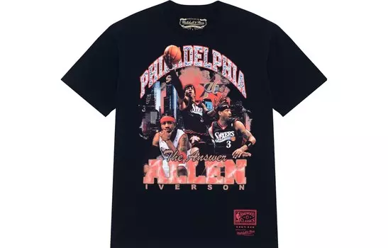 Футболка унисекс черная Mitchell & Ness, черный
