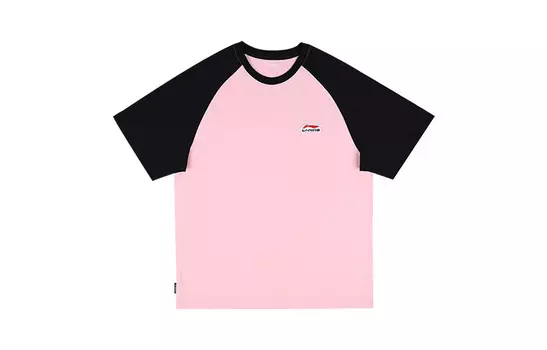 Футболка унисекс черная/розовая Lining, черный