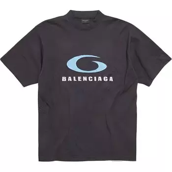 Футболка унисекс черная/синяя Balenciaga, черный/синий