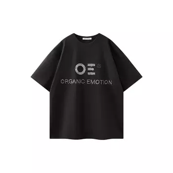 Футболка унисекс черная стираная Organic Emotion, черный