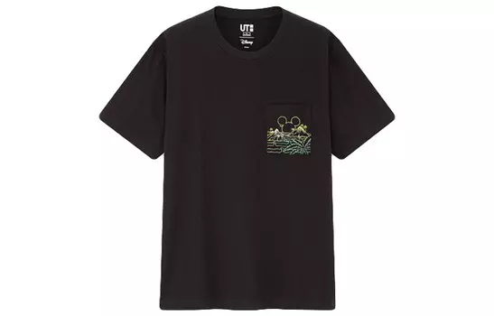 Футболка унисекс черная Uniqlo, черный