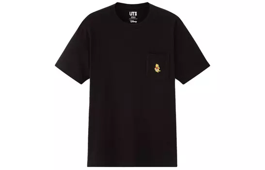 Футболка унисекс черная Uniqlo, черный