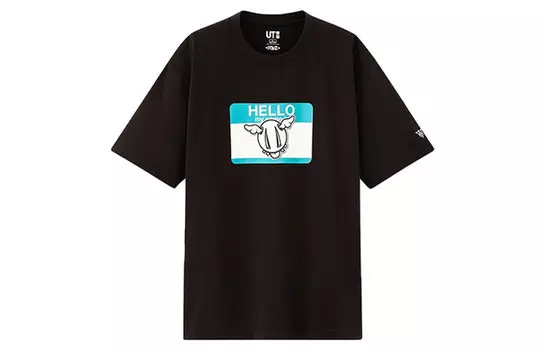 Футболка унисекс черная Uniqlo, черный
