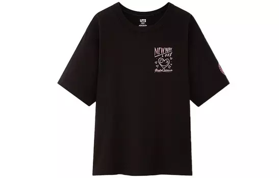 Футболка унисекс черная Uniqlo, черный