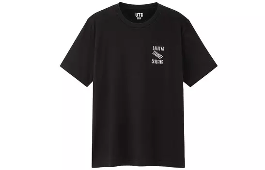 Футболка унисекс черная Uniqlo, черный