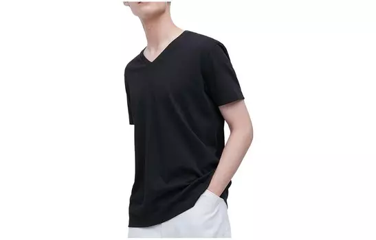Футболка унисекс черная Uniqlo, черный