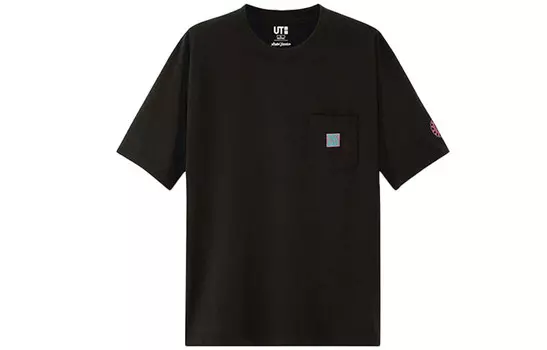 Футболка унисекс черная Uniqlo, черный