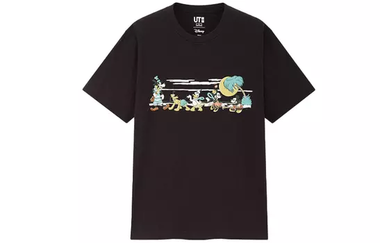 Футболка унисекс черная Uniqlo, черный