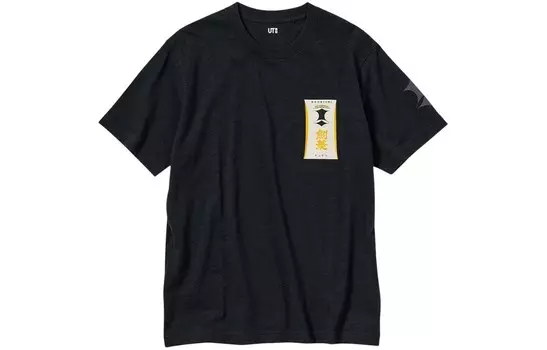 Футболка унисекс черная Uniqlo, черный