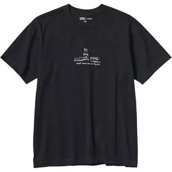 Футболка унисекс черная Uniqlo, черный