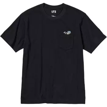 Футболка унисекс черная Uniqlo, черный