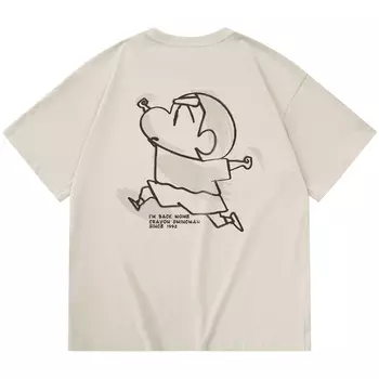 Футболка унисекс Crayon Shinchan/Crayon Shinchan, Длинные рукава (серо-зеленый)