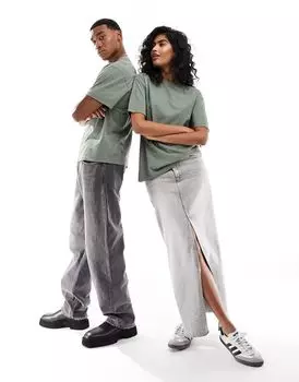 Футболка унисекс цвета стираного хаки Reclaimed Vintage