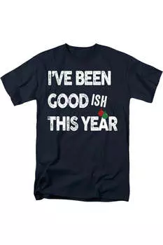 Футболка унисекс для взрослых Been Goodish for Christmas Gildan, темно-синий