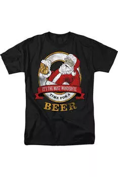 Футболка унисекс для взрослых с надписью «Рождественское чудесное время для пива» Gildan, черный
