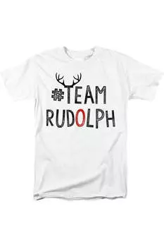 Футболка унисекс для взрослых с рождественской командой Rudolph Gildan, белый