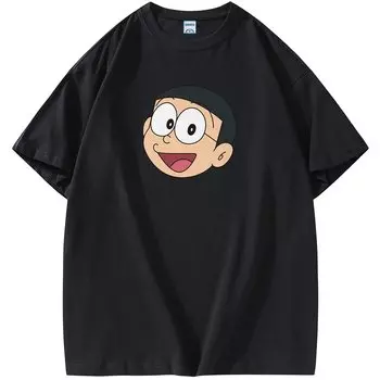 Футболка унисекс Doraemon, Футболка с длинным рукавом (темно-синяя)
