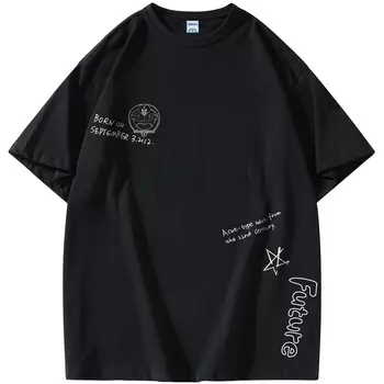 Футболка унисекс Doraemon, Футболка с длинным рукавом (темно-синяя)