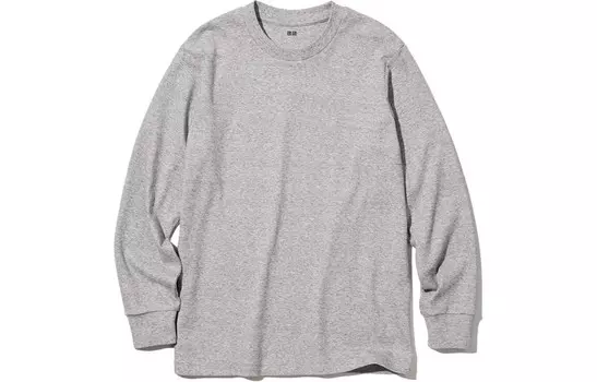Футболка унисекс дымчато-серая Uniqlo, серый