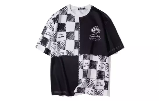 Футболка унисекс FireMonkey, черный/белый