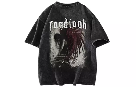 Футболка унисекс FONDLOOK, черный/серый