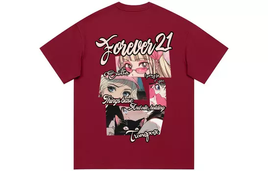 Футболка унисекс Forever 21, цвет Burgundy