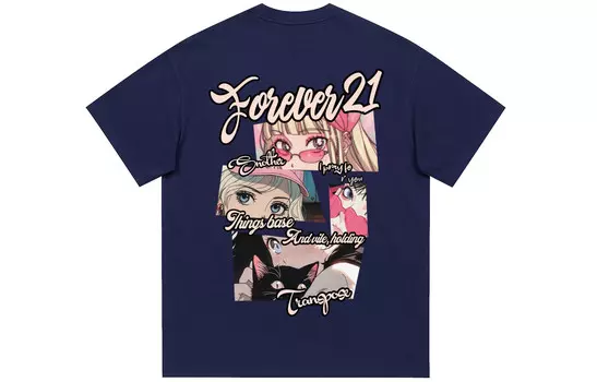 Футболка унисекс Forever 21, темно-синий