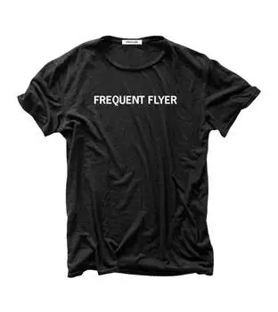 Футболка унисекс Frequent Flyer Slub черного цвета Hiro Clark