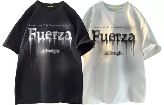 Футболка унисекс FUERZA, 2 Pack (Black+Misty Blue)