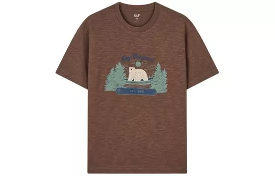Футболка унисекс Gap, коричневый