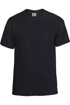 Футболка унисекс Gildan DryBlend для взрослых с коротким рукавом, черный